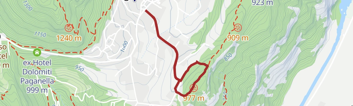 Route map: Belvedere walk in the Parco del Respiro forest